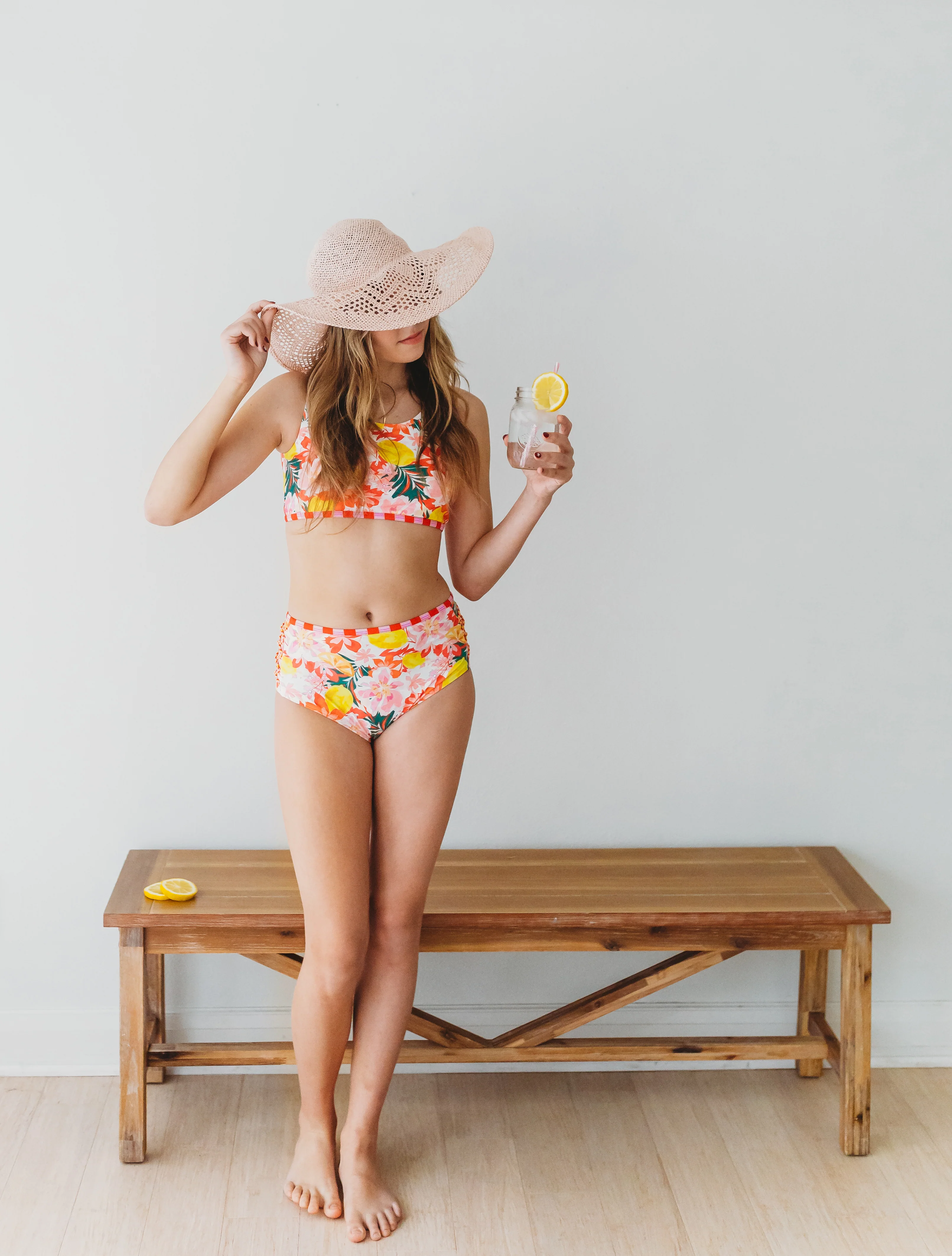 Two Piece Swimsuit | Luau Pink Hibiscus - Image 6
