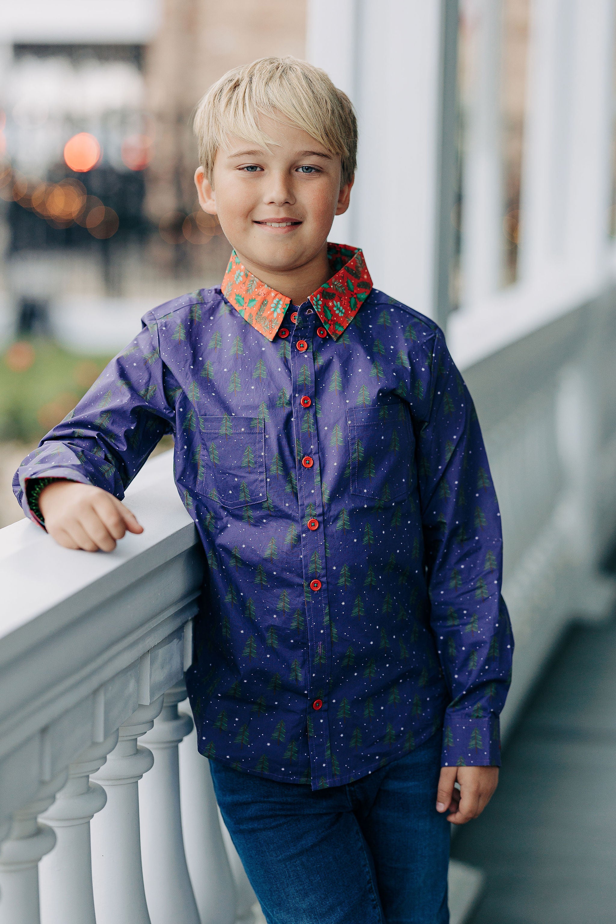 Boy's Button Shirt - Festive Little Wonders - Image 3