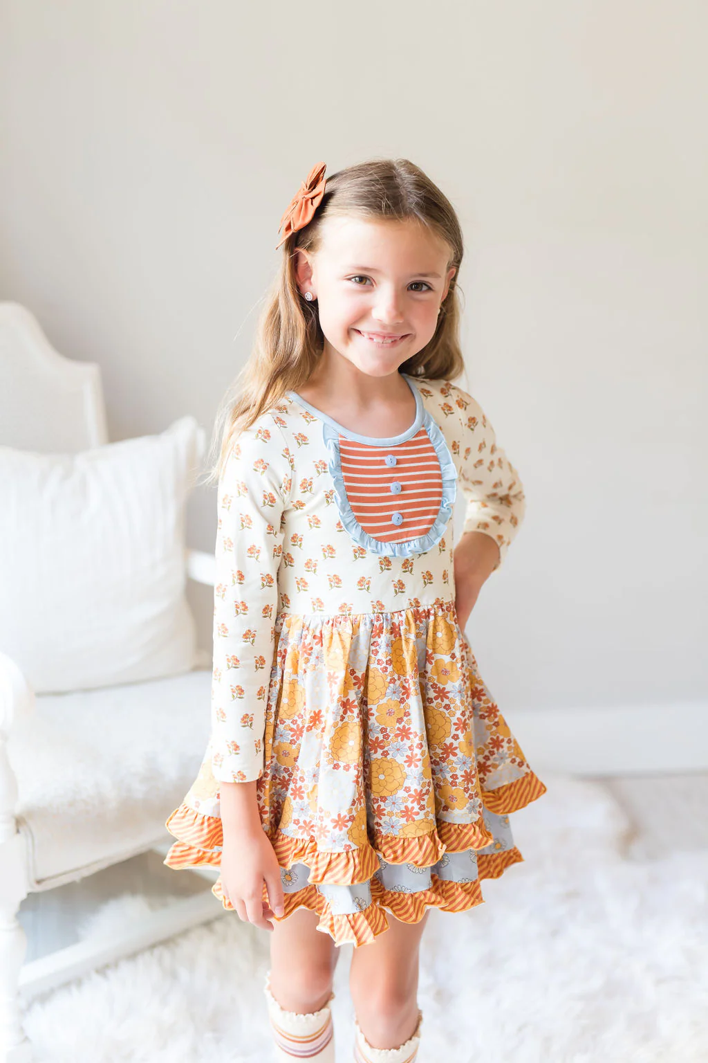 Double Ruffle Dress Garden Groovy Delights - Image 5