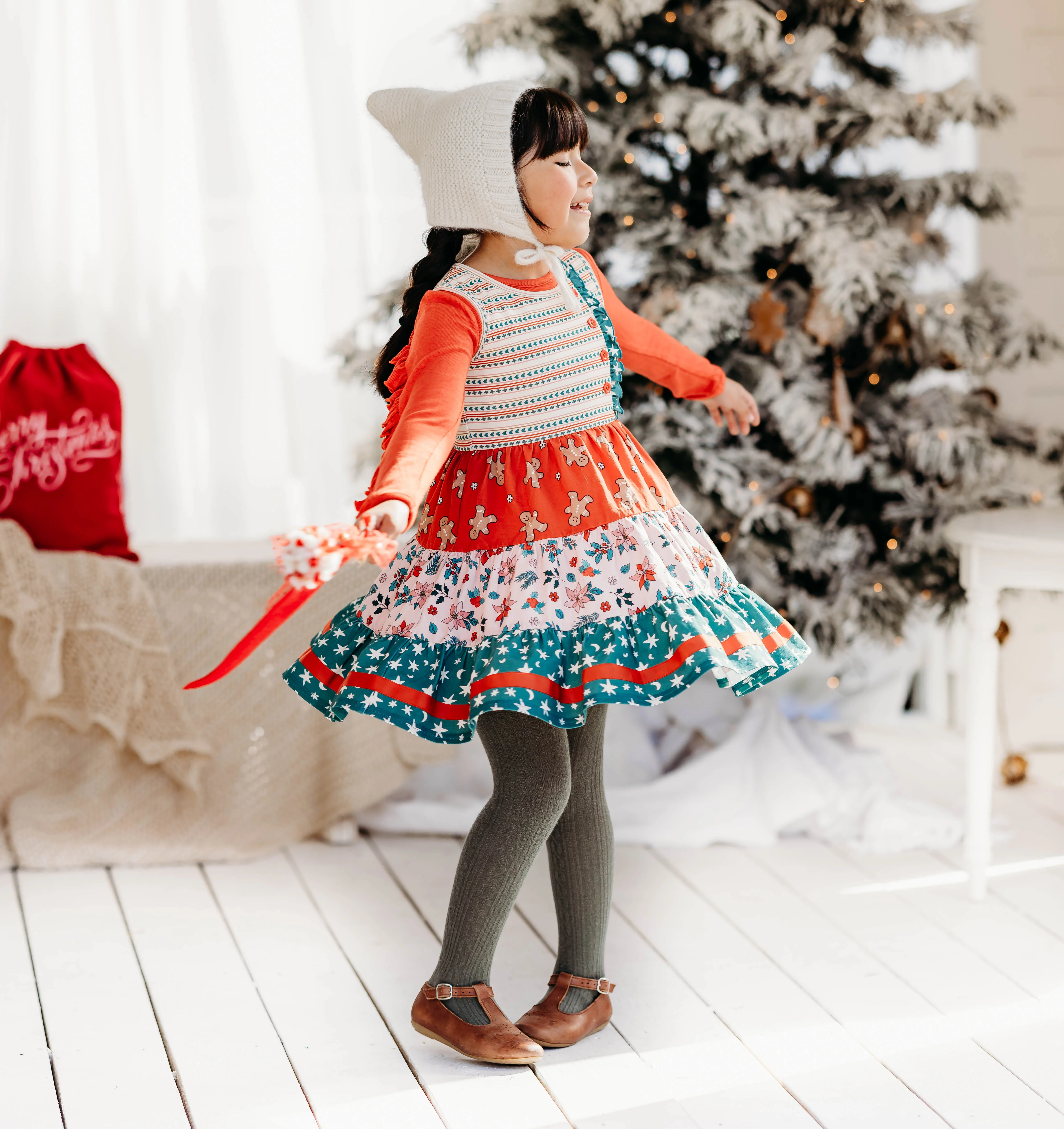 Scarlet Noel Ribbed Ruffle Top - Image 3