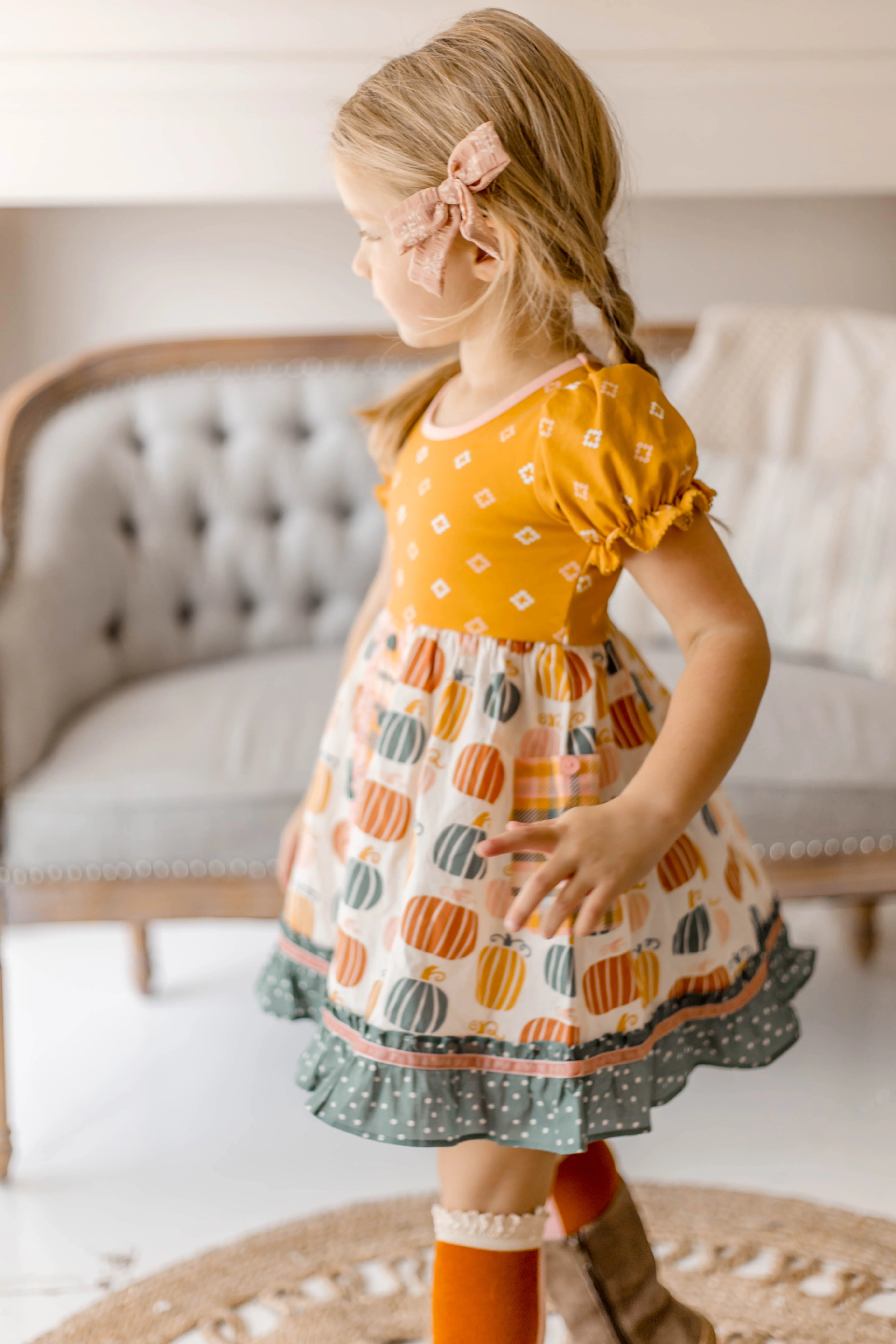 Little Pumpkin Jubilee Button Dress - Image 3