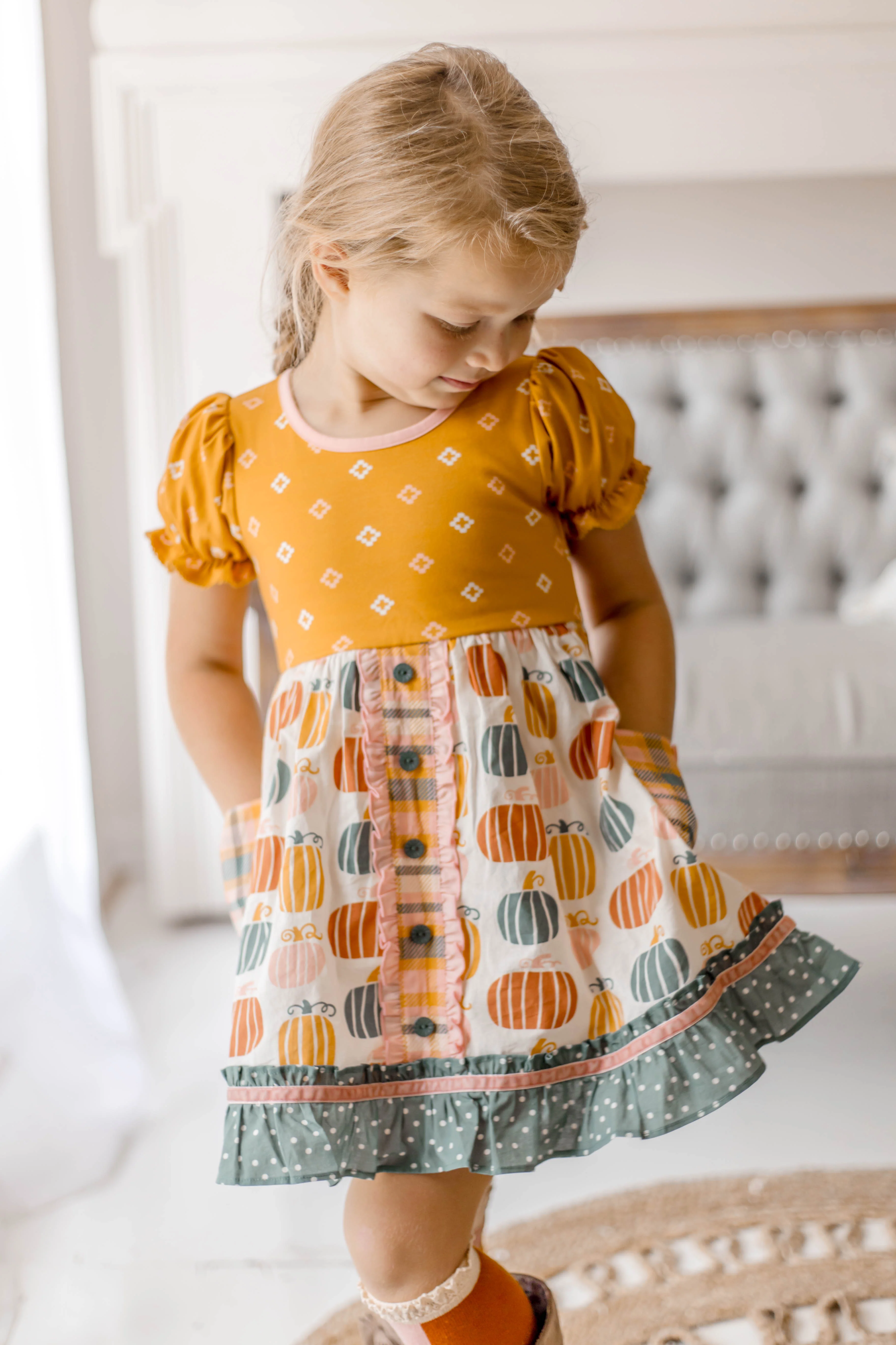 Little Pumpkin Jubilee Button Dress - Image 5