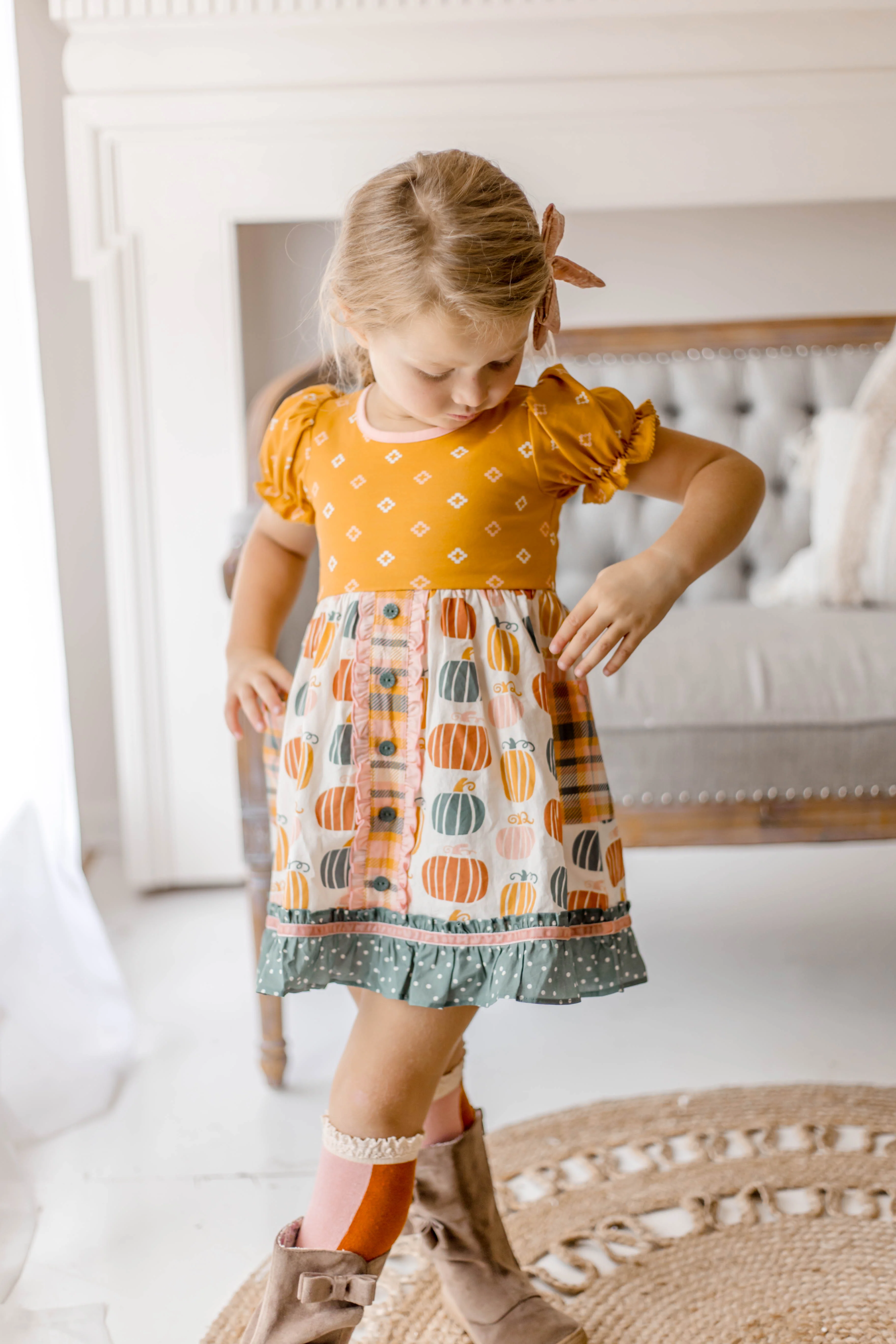 Little Pumpkin Jubilee Button Dress - Image 8