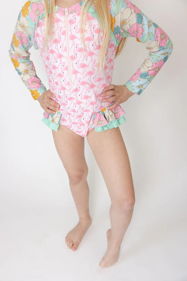 Rash Guard Swimsuit | Flamingo Fiesta (Pre-Order) - Image 7