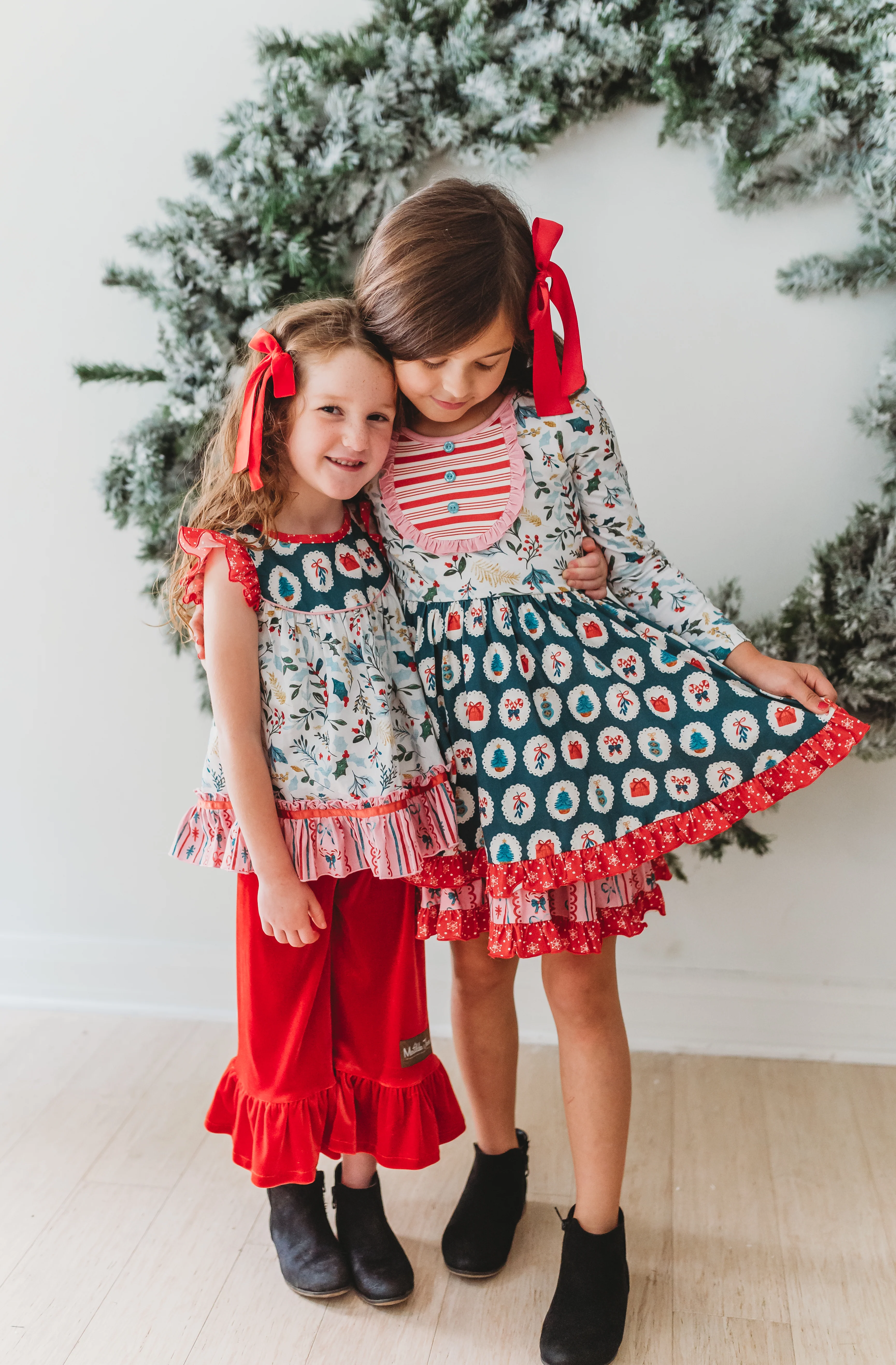 Ruby Reindeer Velvet Big Ruffles - Image 3