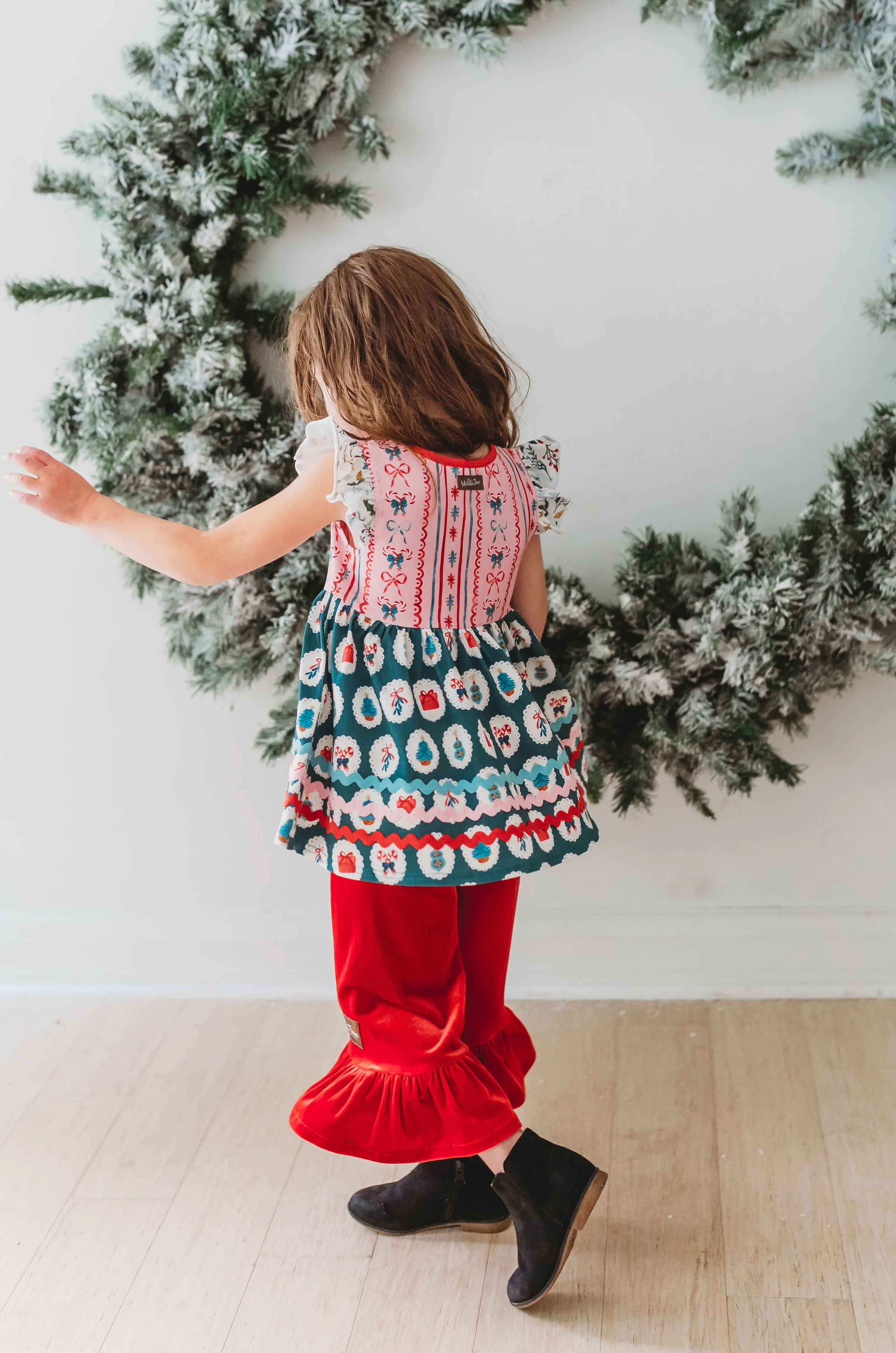 Ruby Reindeer Velvet Big Ruffles - Image 7