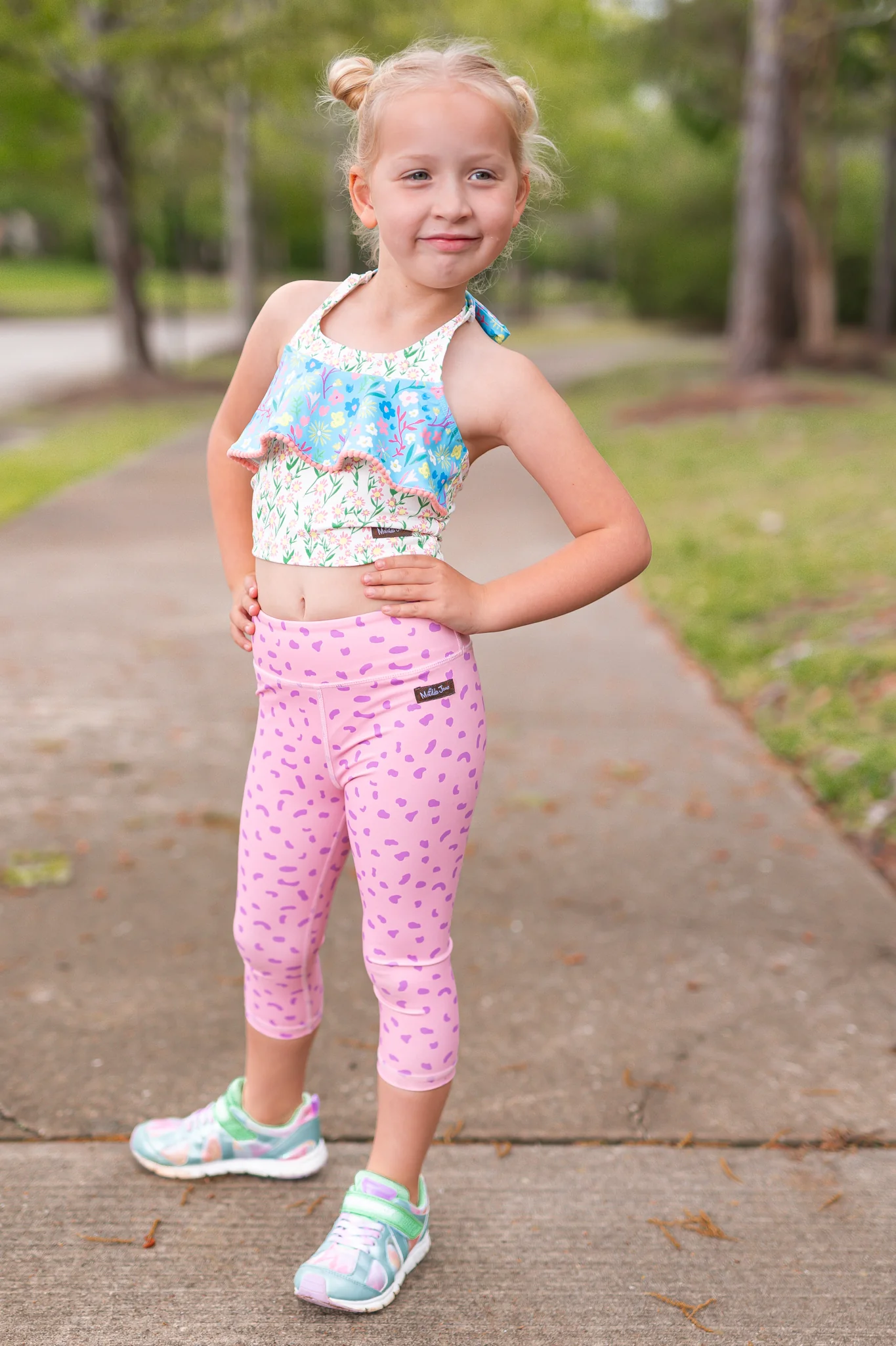 Speckled Pink Active Capris (Runs Small) - Image 9