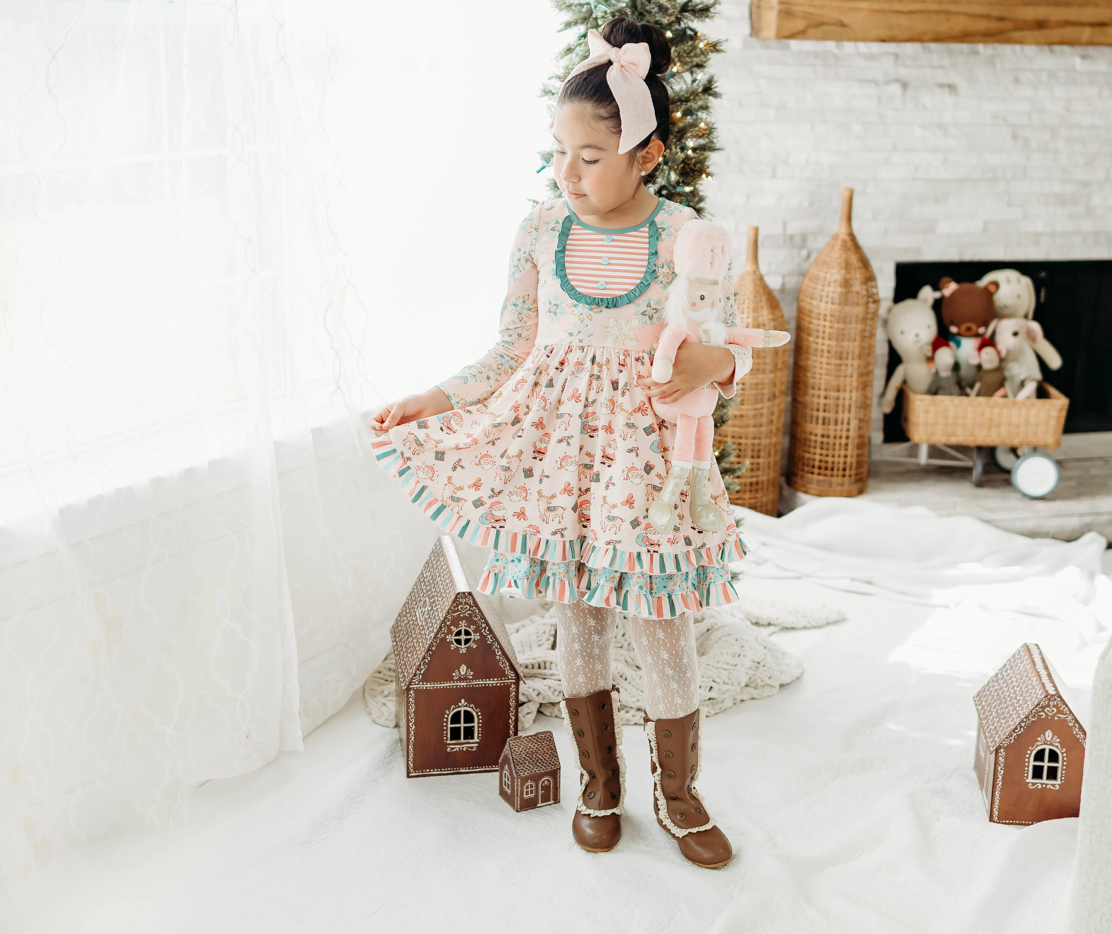 Santa's Sugarplum Ruffle Dress - Image 10