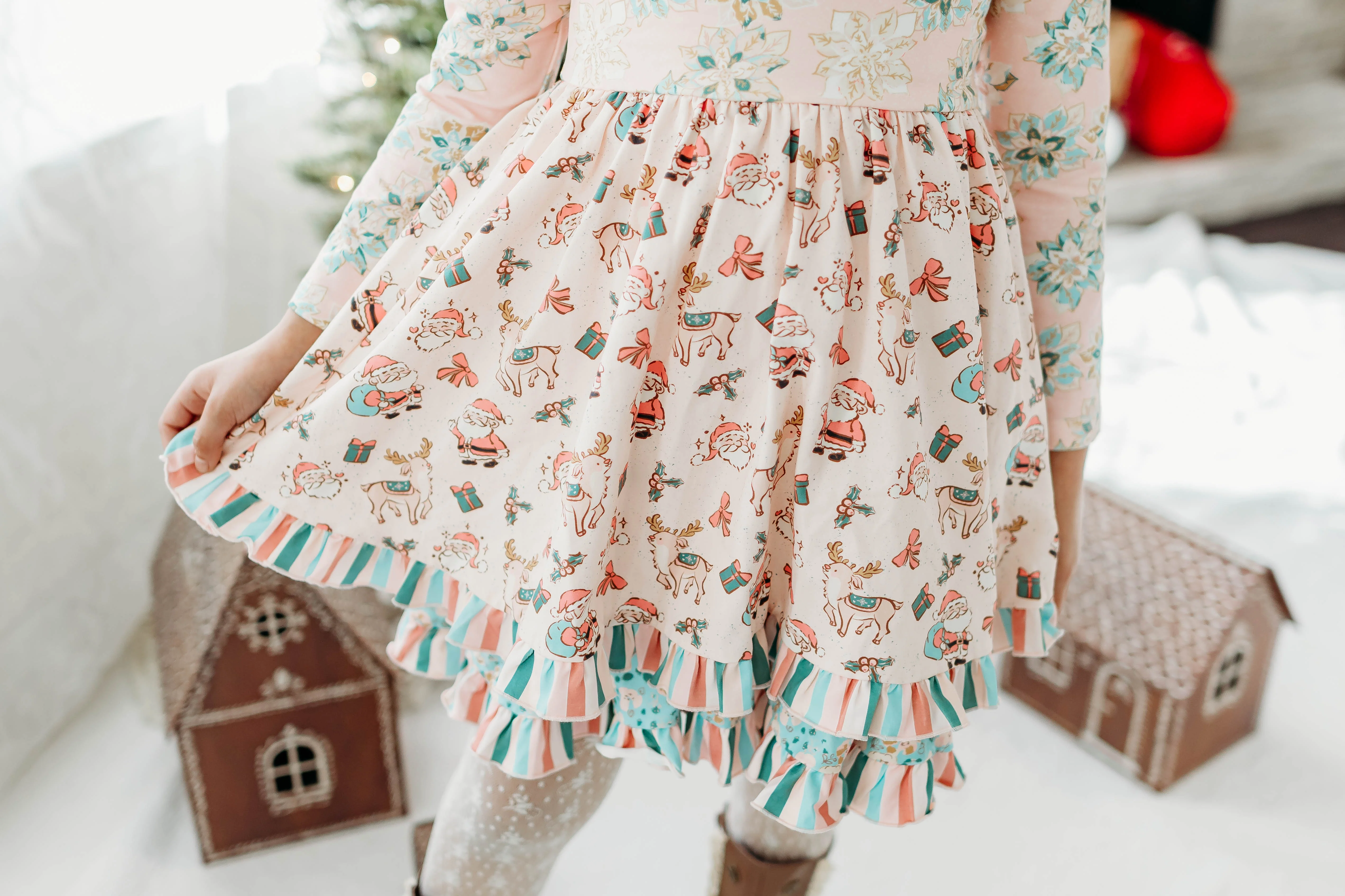 Santa's Sugarplum Ruffle Dress - Image 3