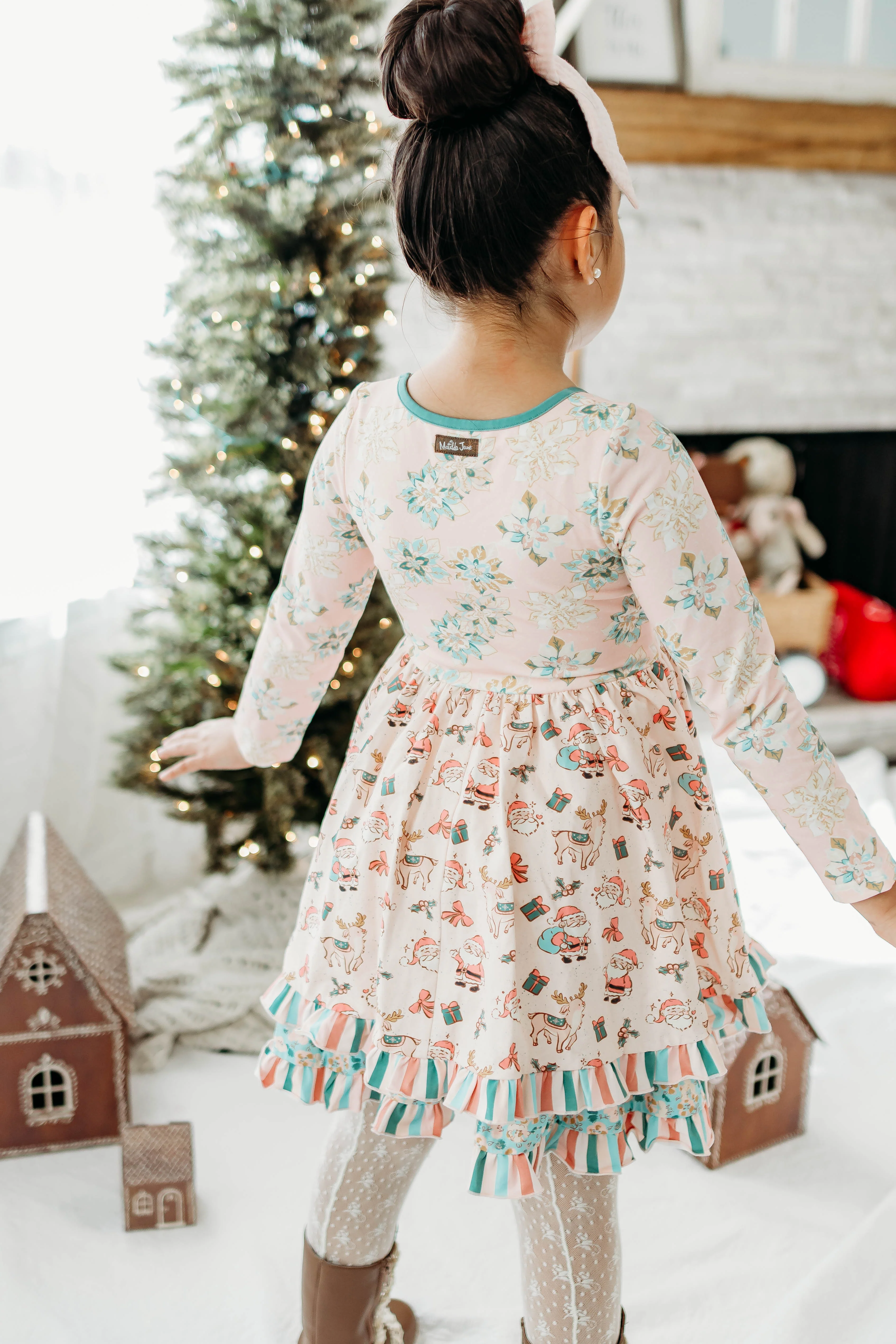 Santa's Sugarplum Ruffle Dress - Image 4