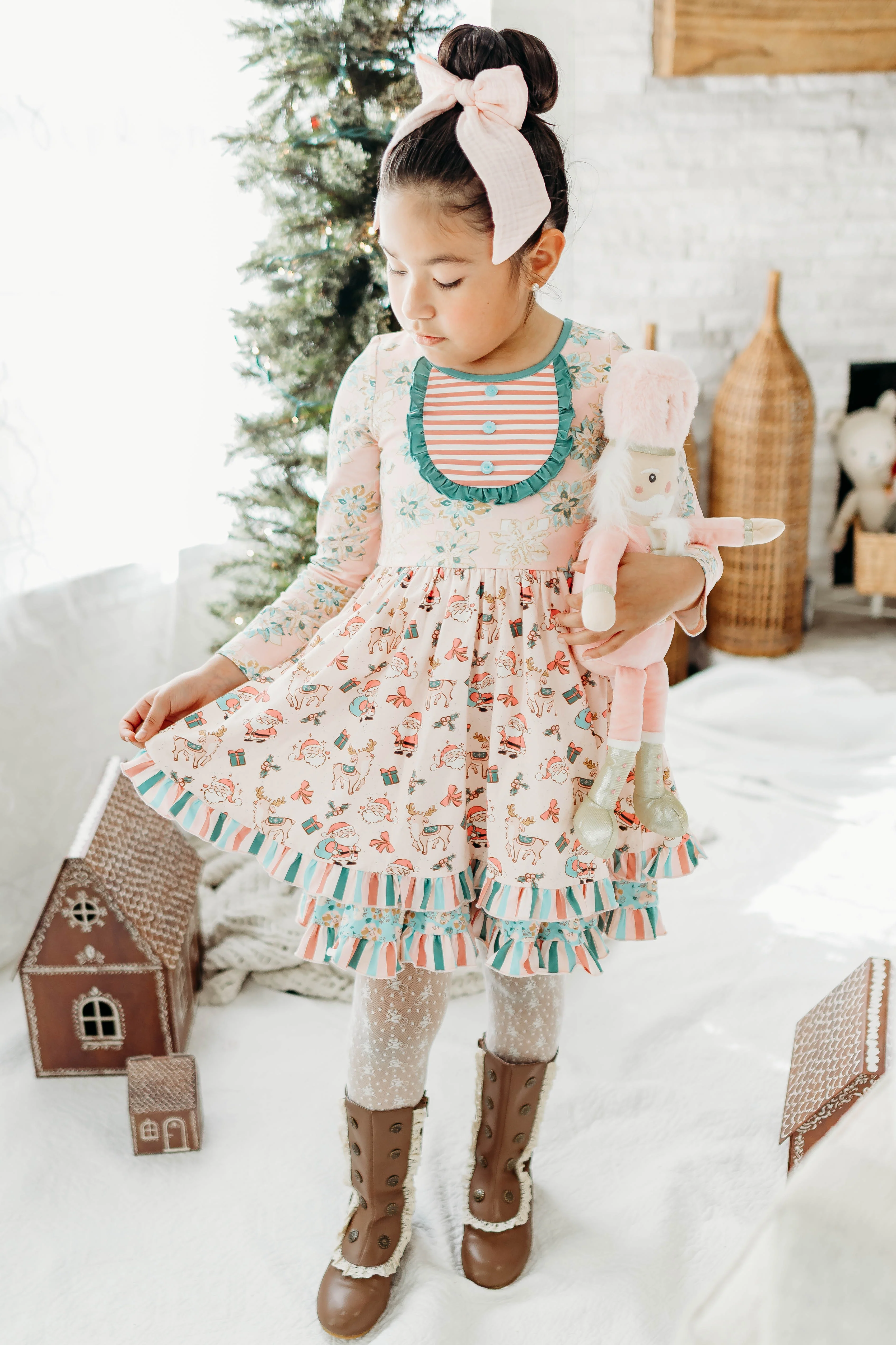 Santa's Sugarplum Ruffle Dress - Image 5