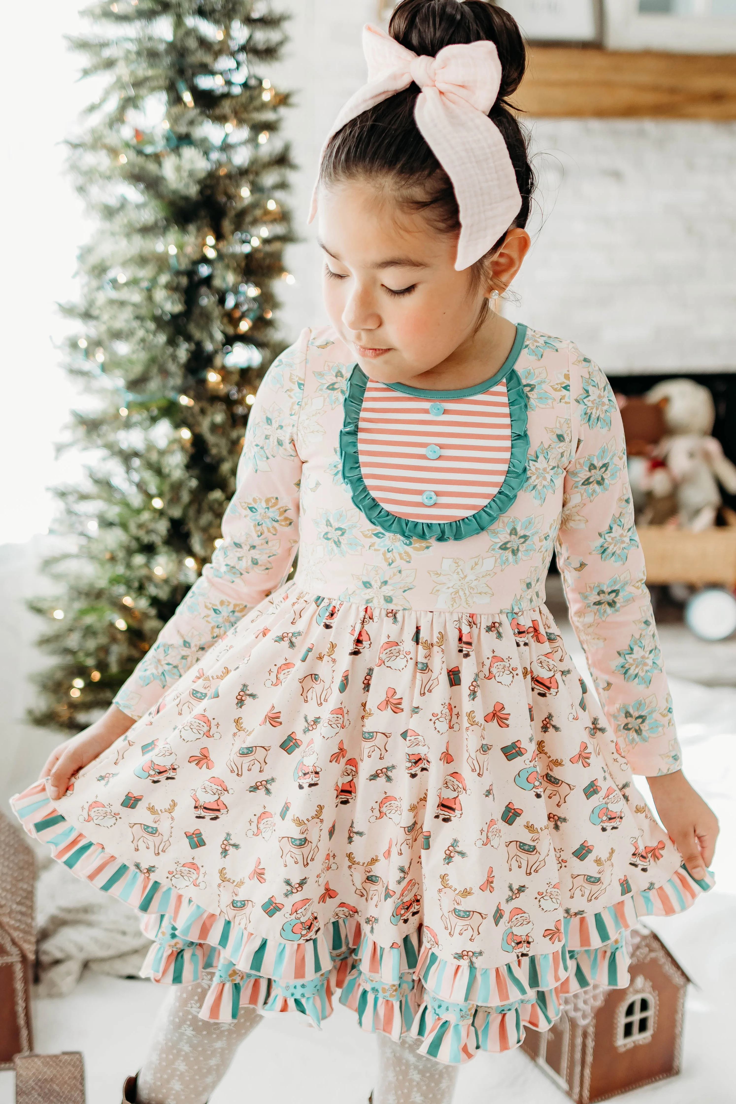 Santa's Sugarplum Ruffle Dress - Image 7