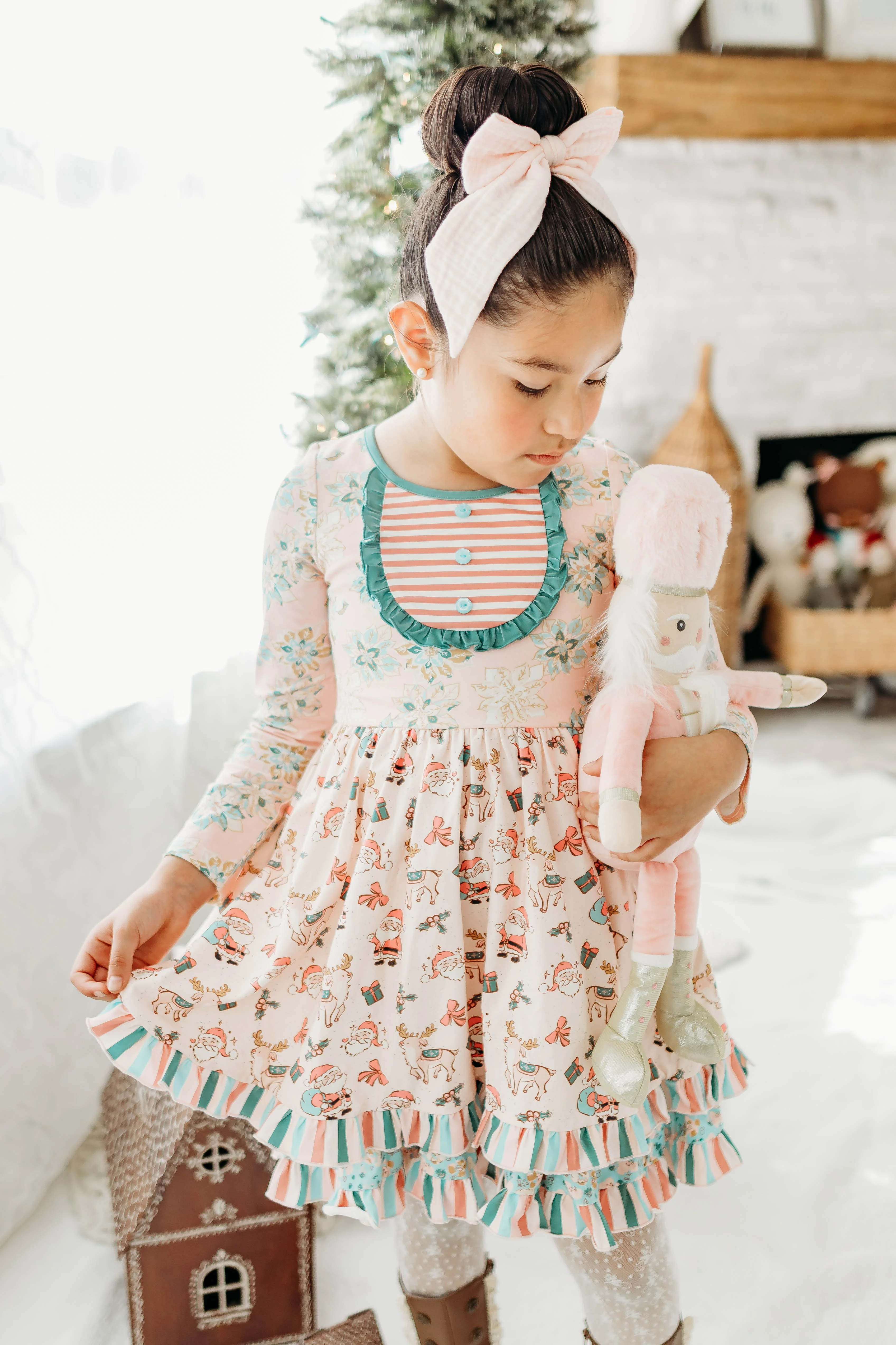 Santa's Sugarplum Ruffle Dress - Image 8