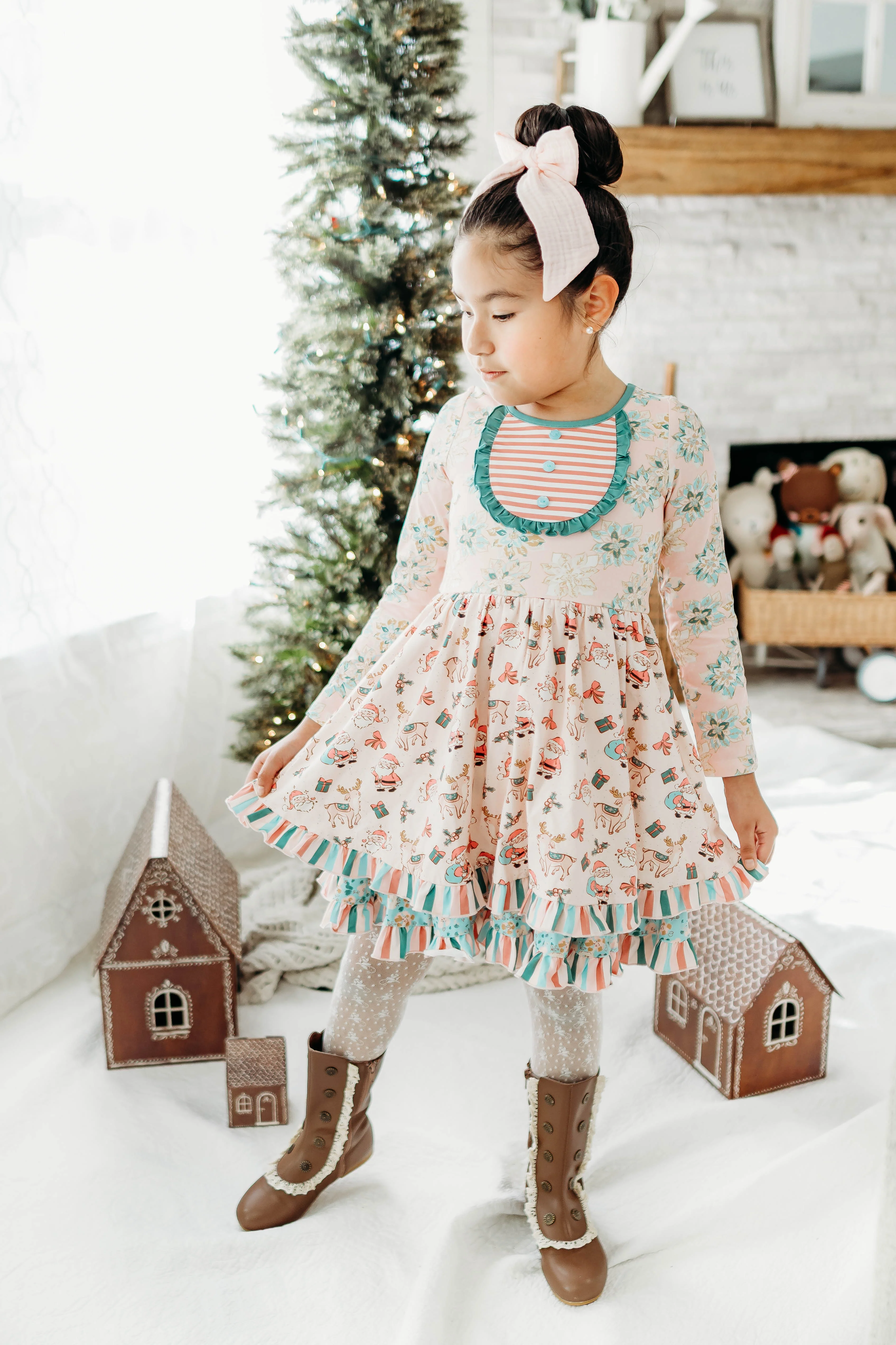 Santa's Sugarplum Ruffle Dress - Image 9